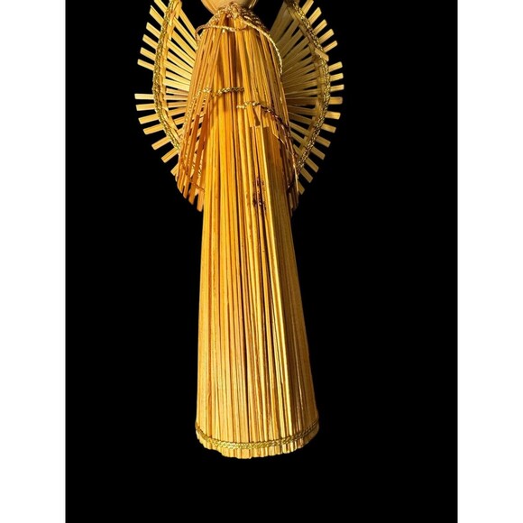 VTG wicker Wood Angel Christmas Ornaments Hand Made 8” Christmas Home Decor 70s - Picture 9 of 10